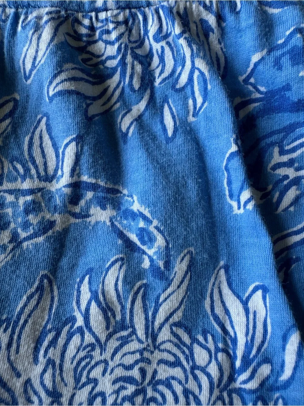 Lilly Pulitzer Blue & White Tiered V-Neck Maxi Dress